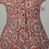 XL 1950s Day Dress Cotton Short Sleeve Volup Bohemian Print Casual Summer Shirtwaist