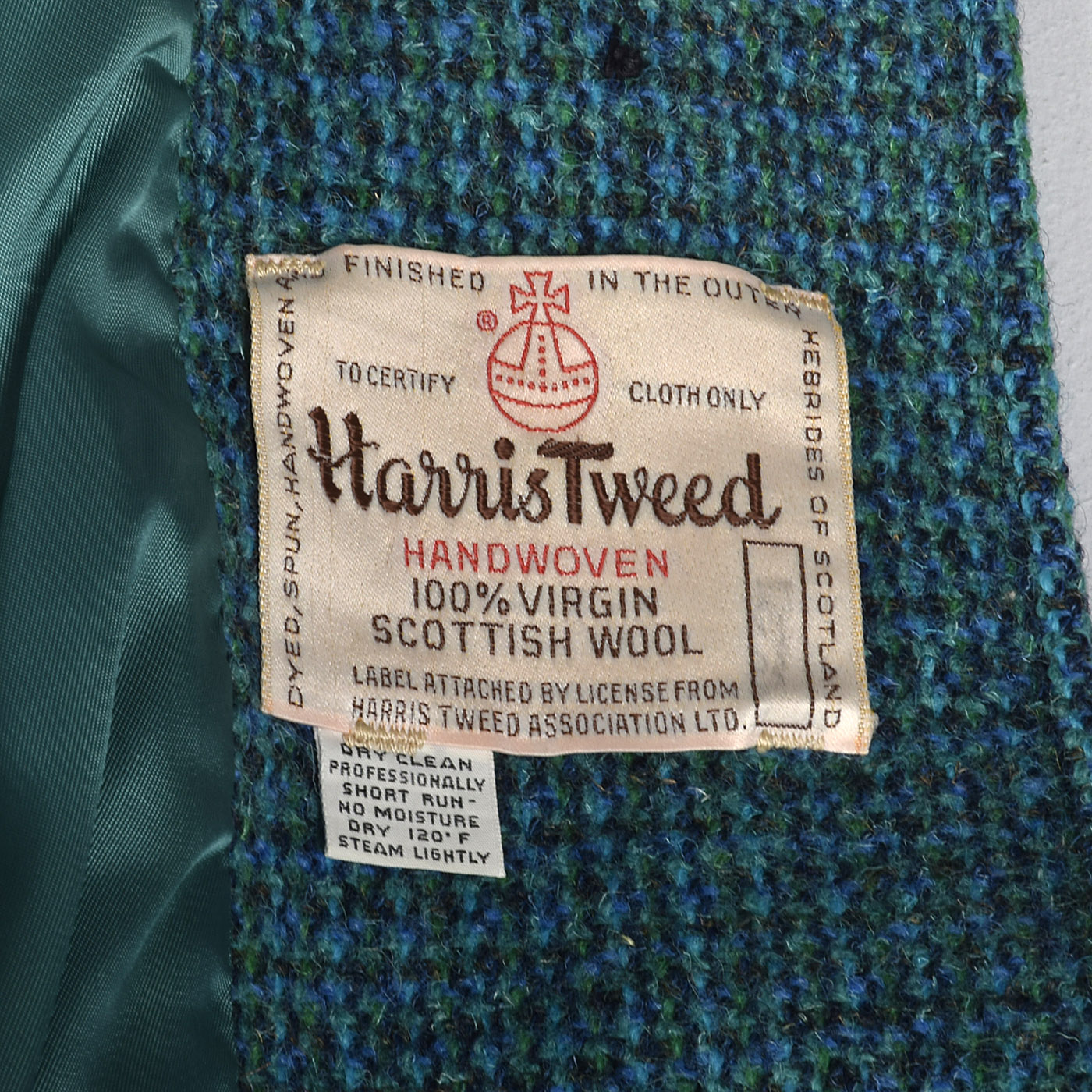 1960s Harris Tweed Blue Swing Coat