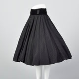 1980s Black Full Circle Skirt