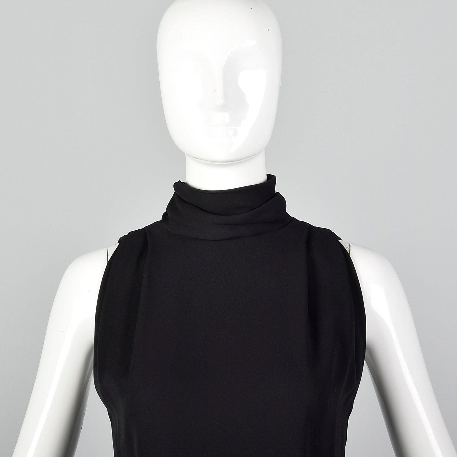 Small Galanos Late 1970s Minimalist Black Pencil Dress
