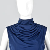 1970s Lilli Diamond Maxi Dress with Draped Neckline