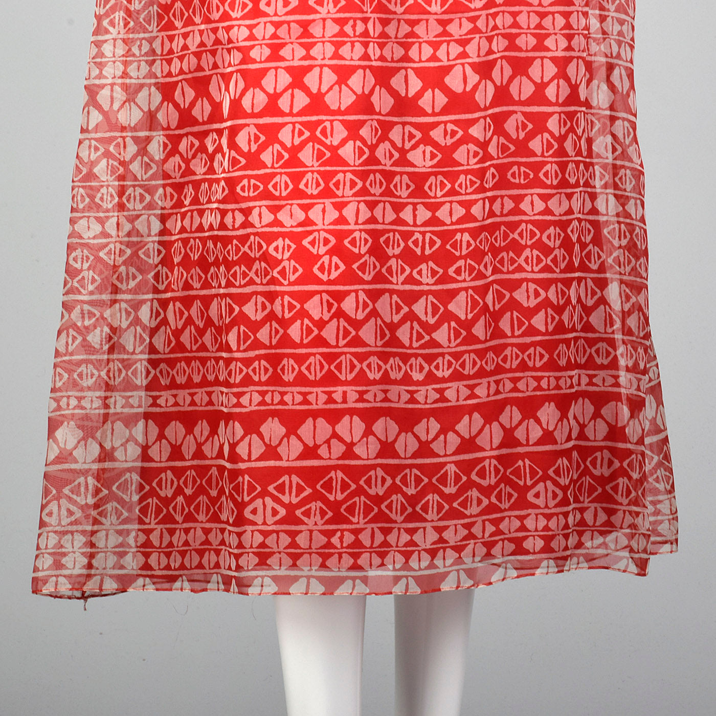 1960s Oscar de la Renta Red Bohemian Print Dress