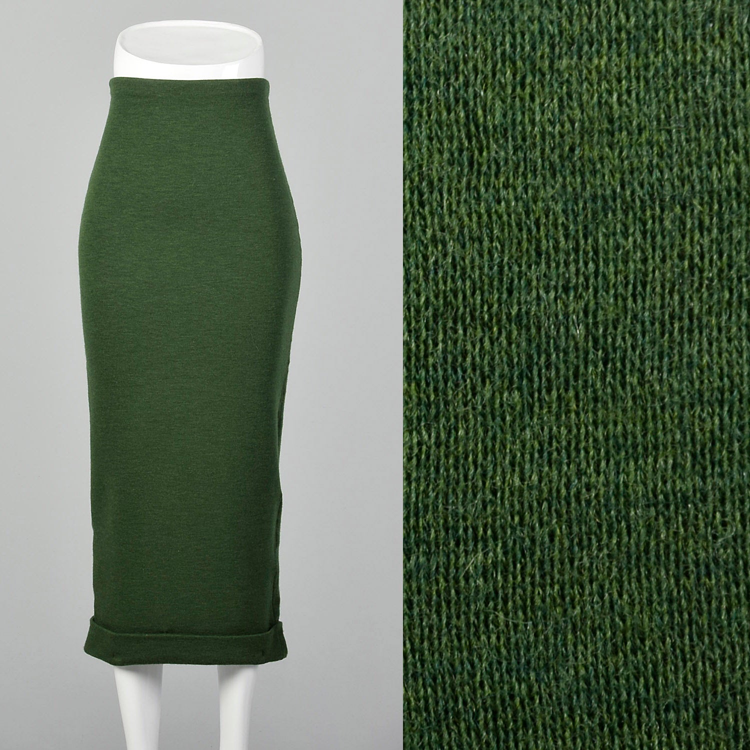 Small Romeo Gigli 1990s Green Knit Skirt