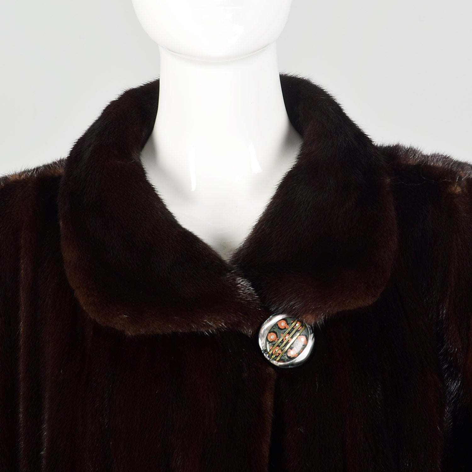 FULL LENGTH LIGHT BROWN MINK FUR COAT - Size Large