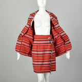 Small 1980s Red Southwestern Blanket Separate Set