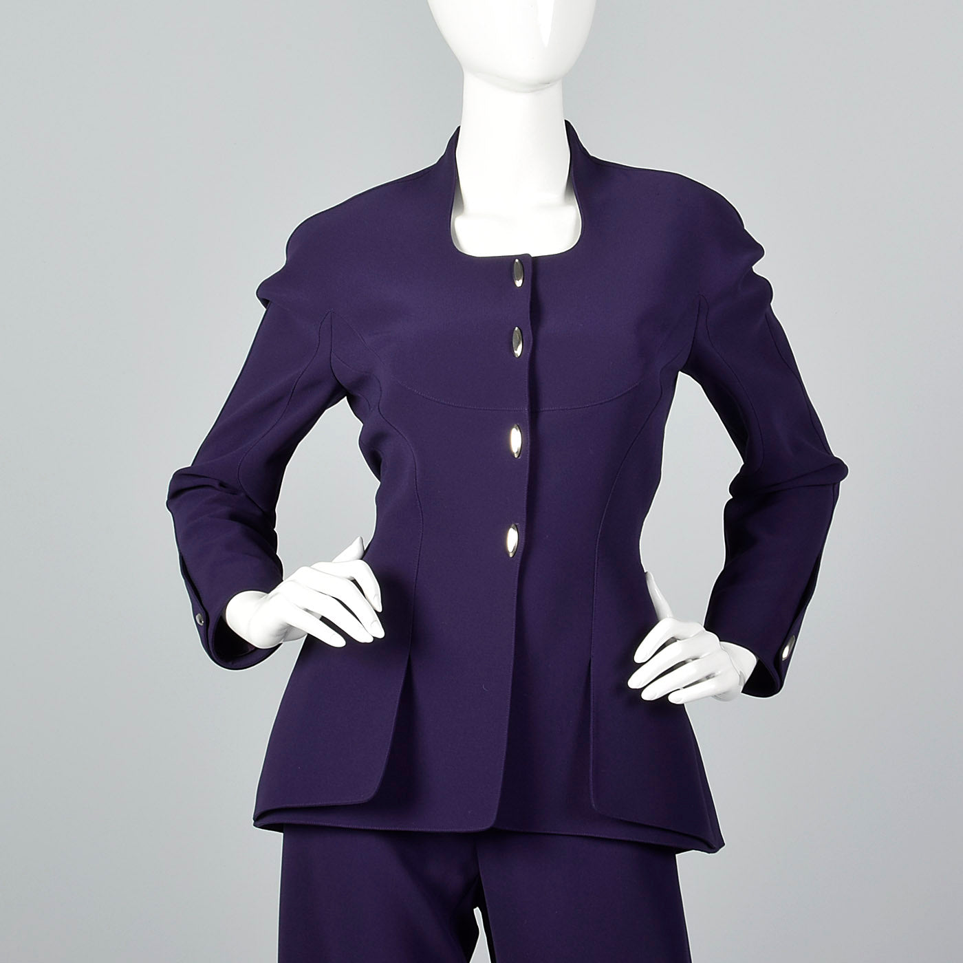 1980s Thierry Mugler Purple Pant Suit