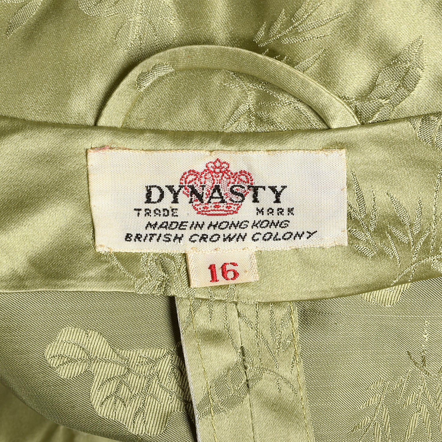 Medium 1960s Sage Green Asian Dress Hand Sewn Silk Frog Closures
