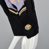 1990s Louis Feraud Silky Geometric Print Blouse