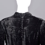 1930s Velvet Dress with Beading and Embroidery Trim