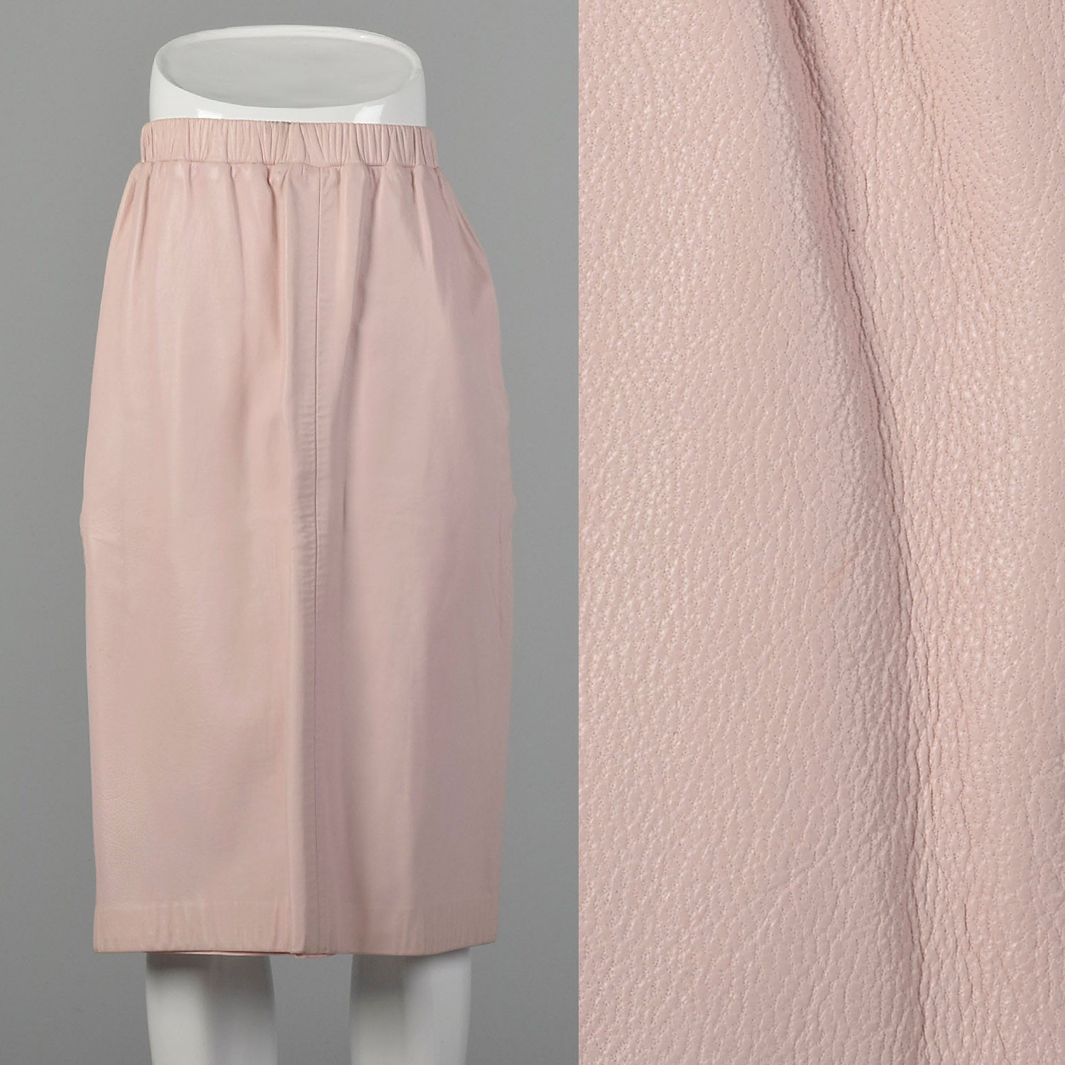 XS Pastel Pink Leather Skirt