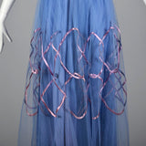 1940s Purple and Blue Tulle Party Dress