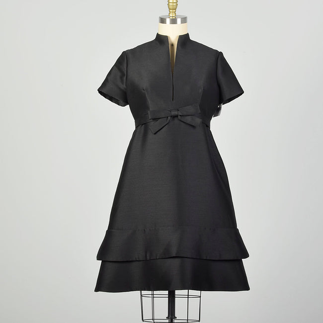XL 1960s Lord & Taylor Black Cocktail Dress LBD