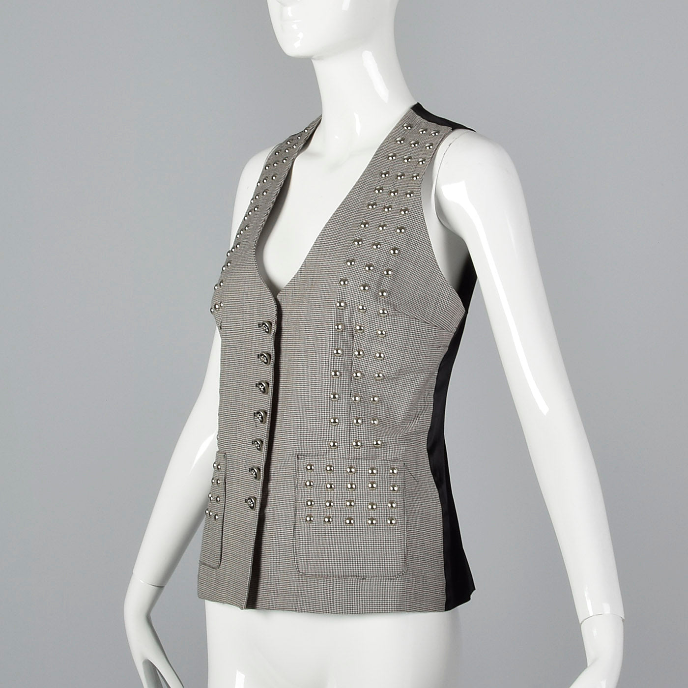 1990s Todd Oldham Seven 7 Studded Wool Vest