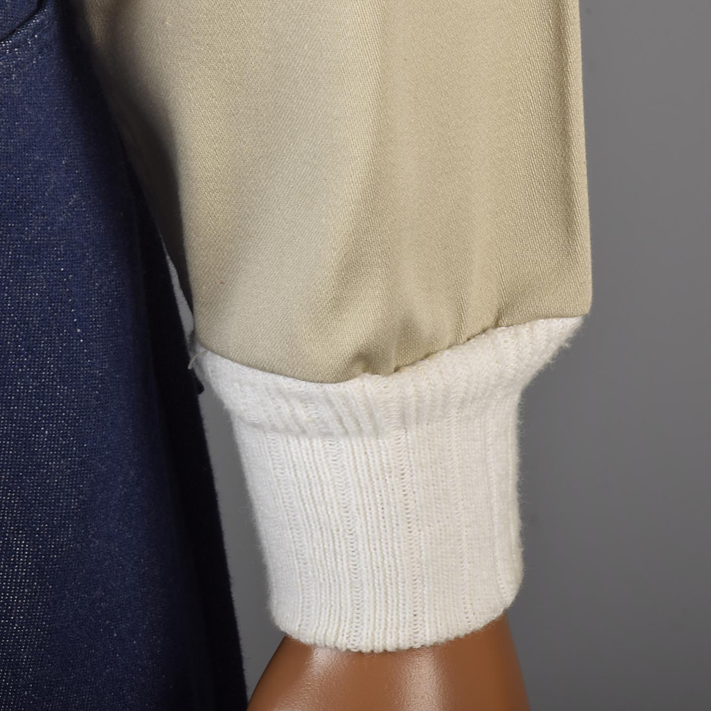 1960s Mens Casual Jacket with Ribbed Knit Trim