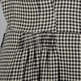 1940s Black and White Check Day Dress