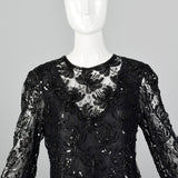 1970s Judith Ann Black Beaded Dress