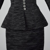1980s Elegant Pleated Skirt Suit