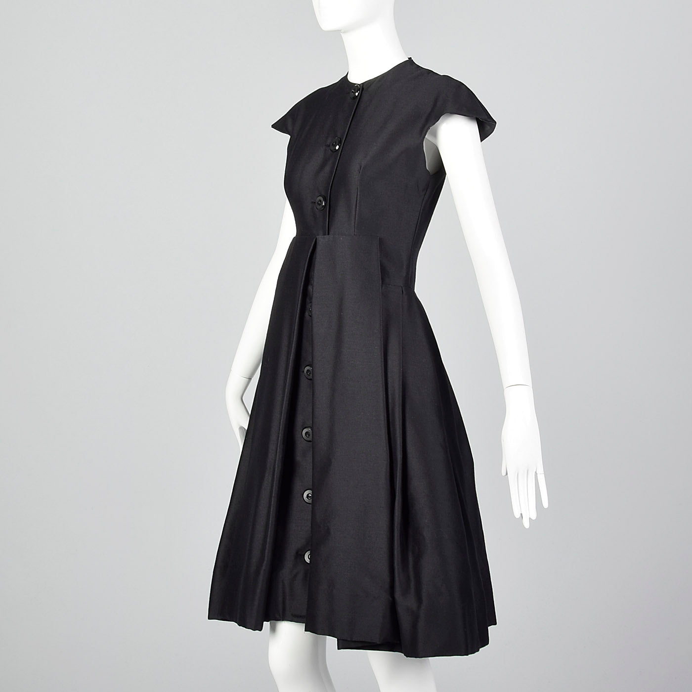 1960s Suzy Perette Black Dress with Pleated Skirt