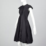 1960s Suzy Perette Black Dress with Pleated Skirt