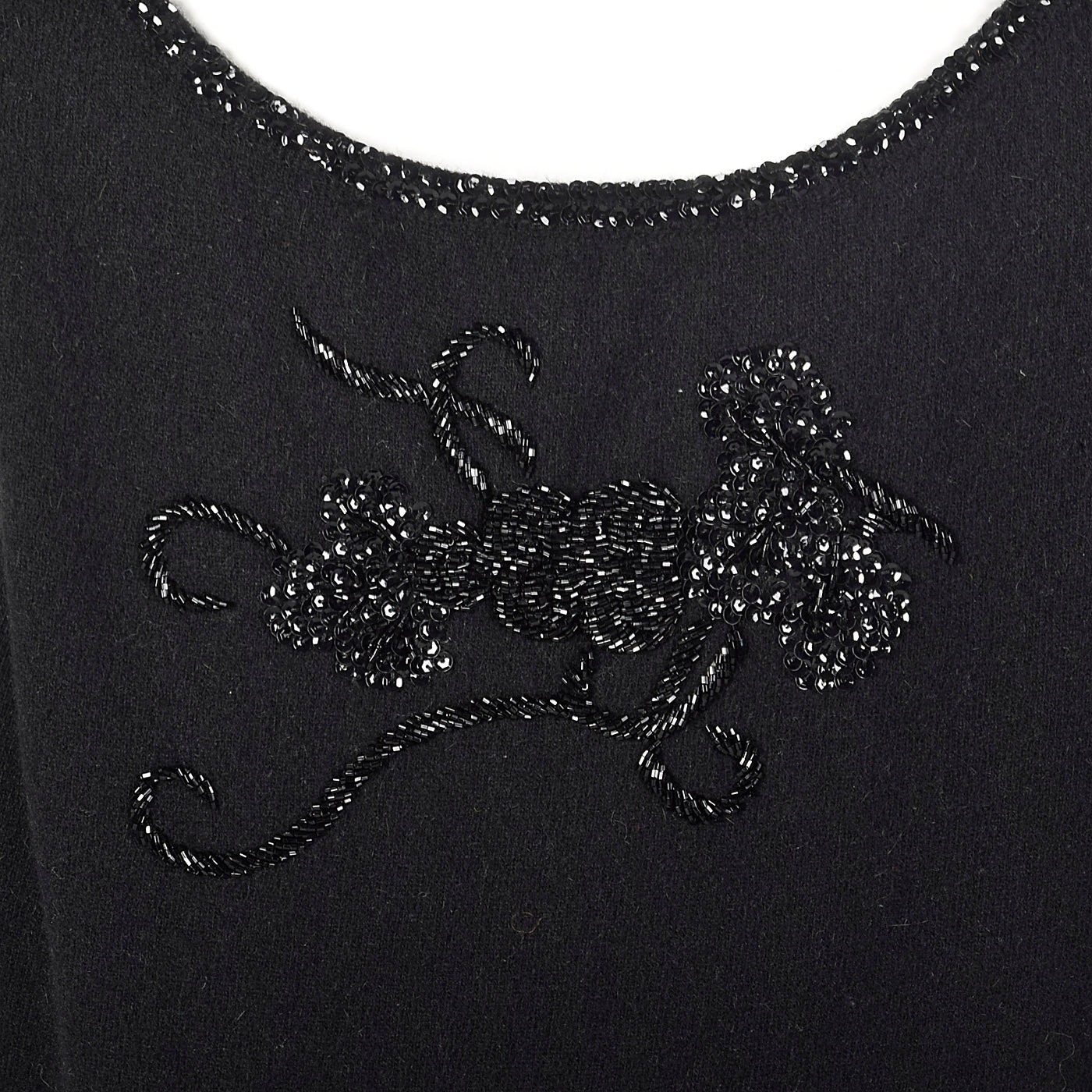 1960s Black Sleeveless Sweater with Beading