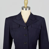 1950s Waves US Navy Military Wool Jacket in Navy Blue