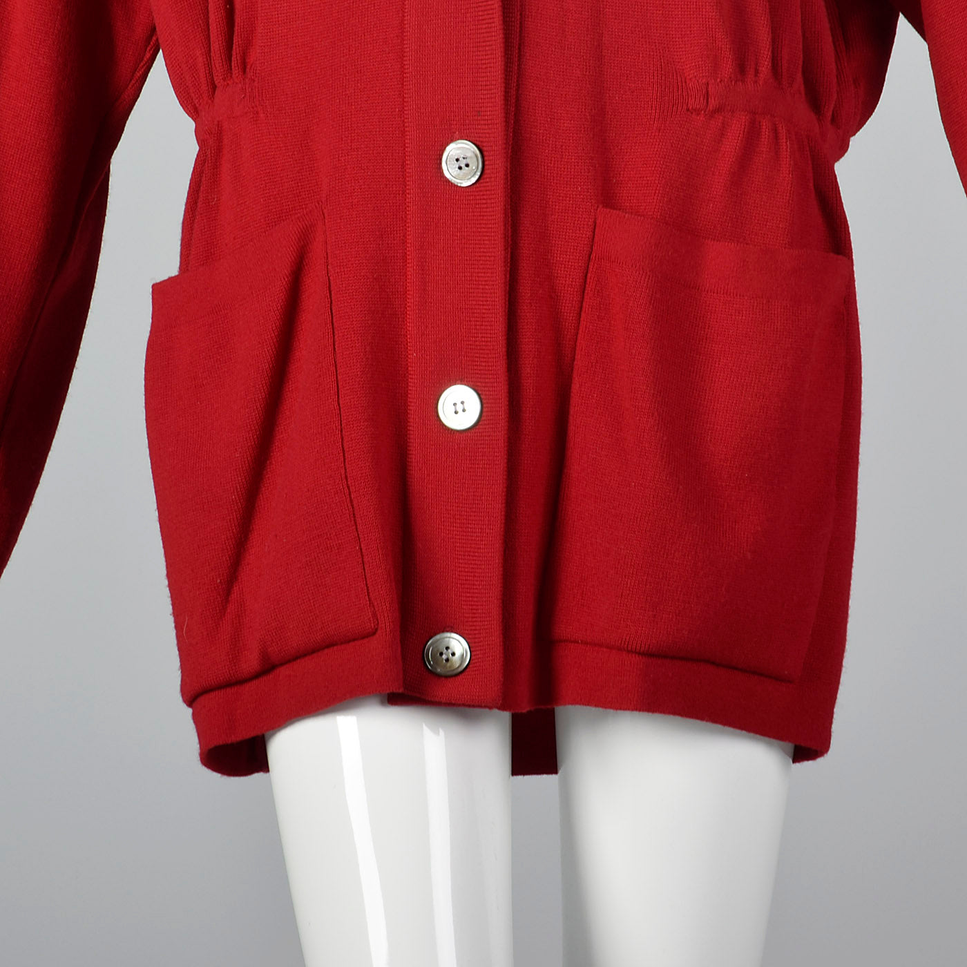 1980s Oversized Red Knit Cardigan