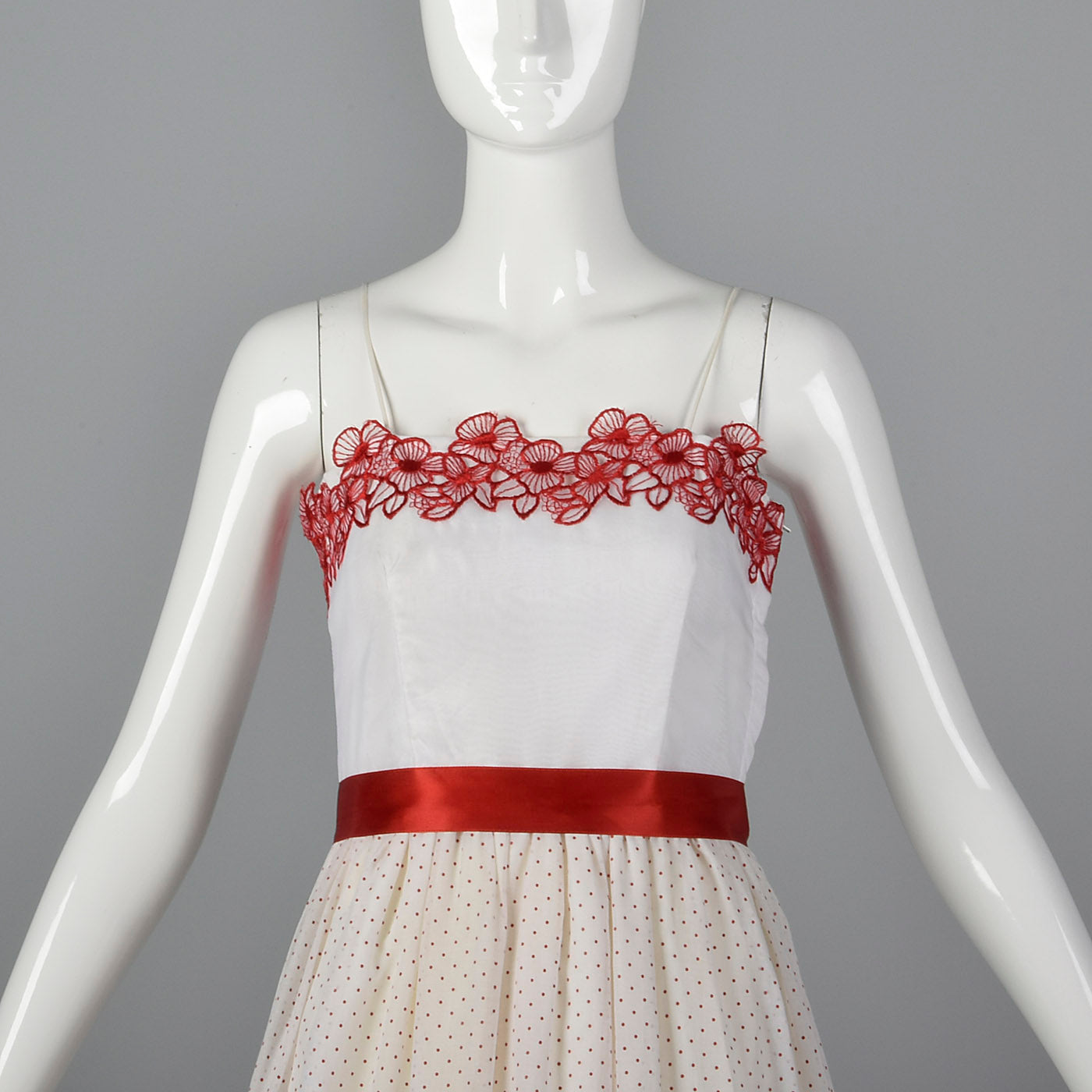 1970s Polka Dot Prom Dress