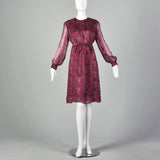 Large 1980s Pleated Silk Dress