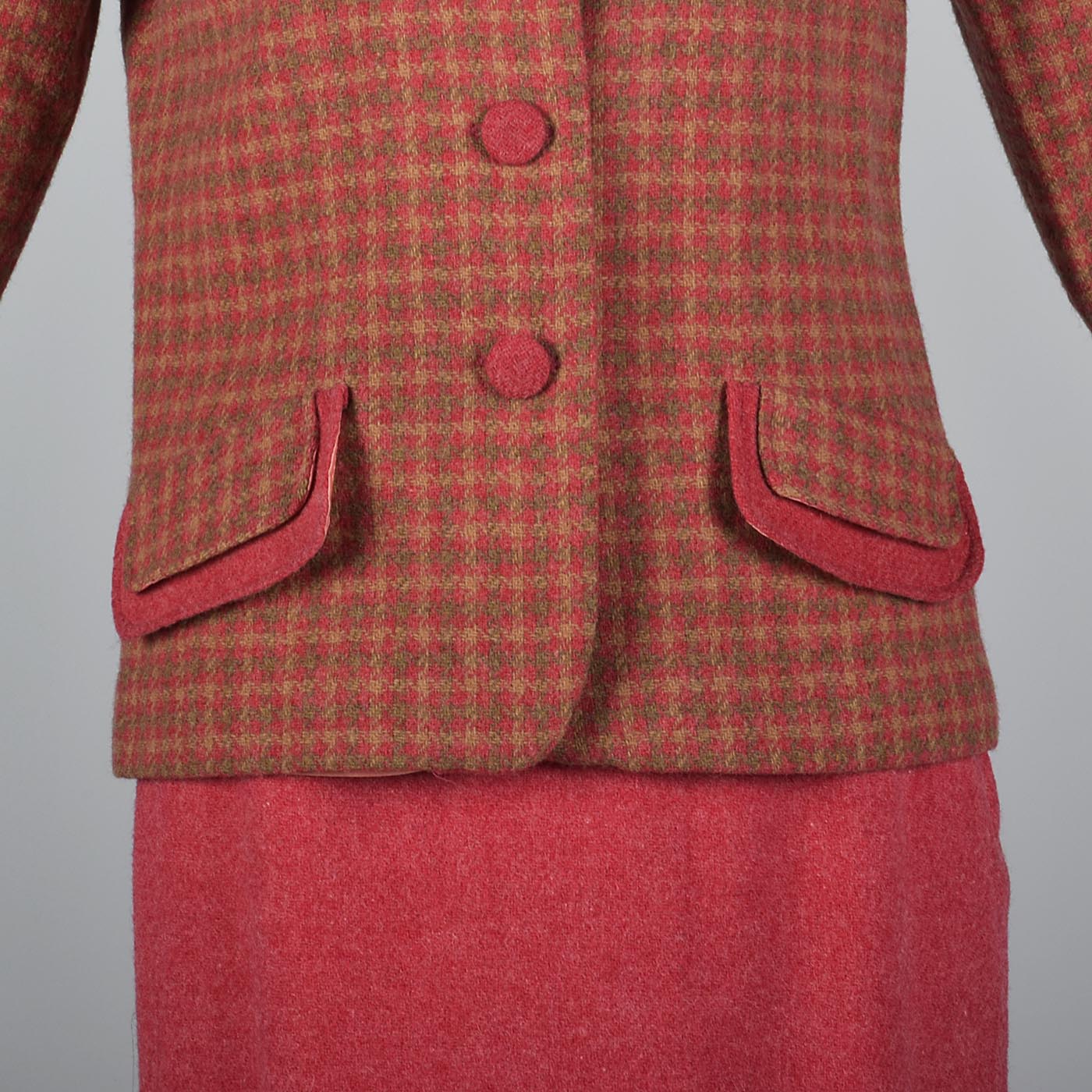 1960s Two Piece Pink Skirt Suit