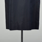 Large 1950s Bonwit Teller Dark Navy Blue Silk Cocktail Dress