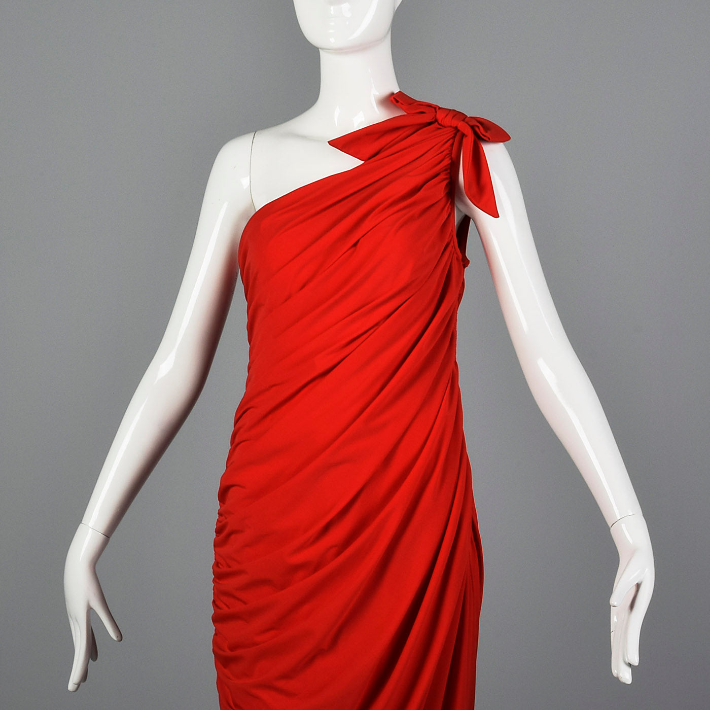 1980s Saks Fifth Avenue Red Bias Cut Dress
