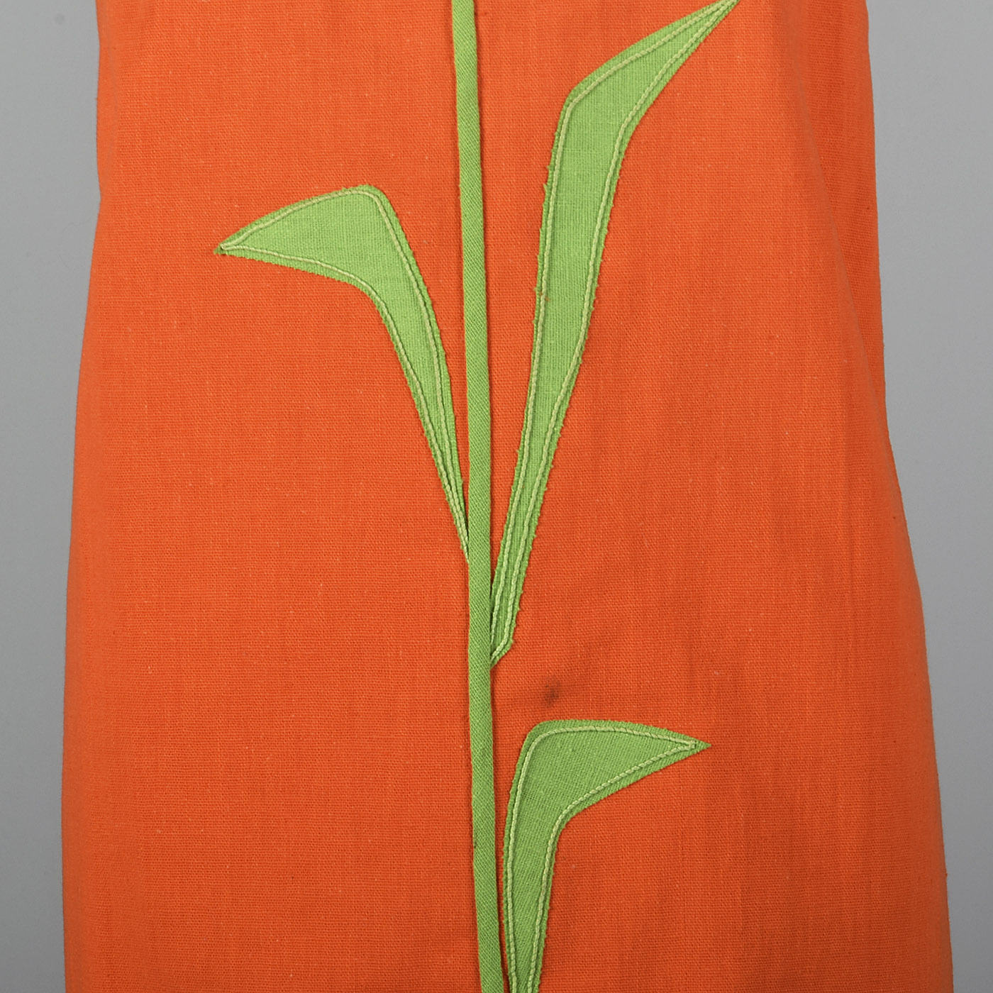 1960s Orange Shift Dress with Sunflower Applique