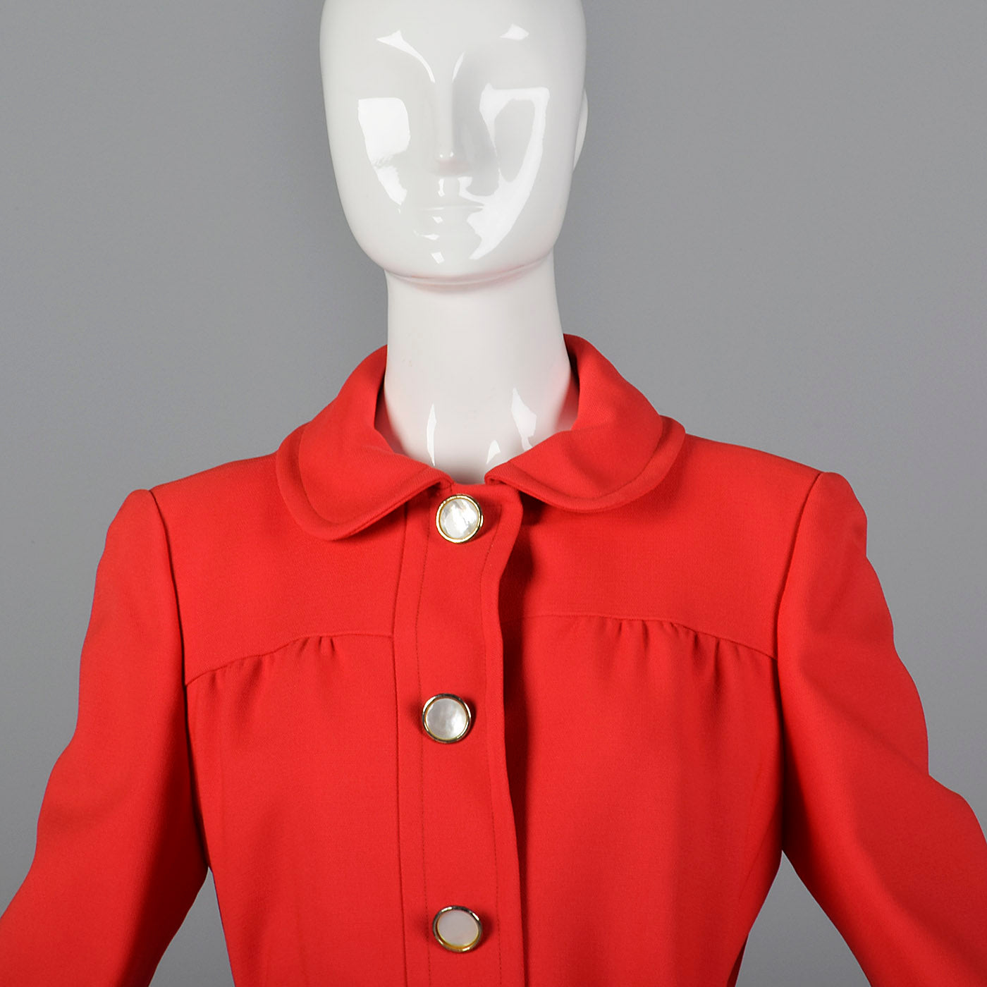 1960s Bright Red Coat Dress