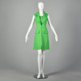 Medium Geoffrey Beene 1960s Green Zip Front Dress