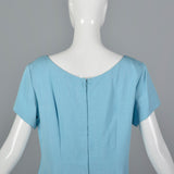 1960s Baby Blue Two Piece Set with Lace Trim