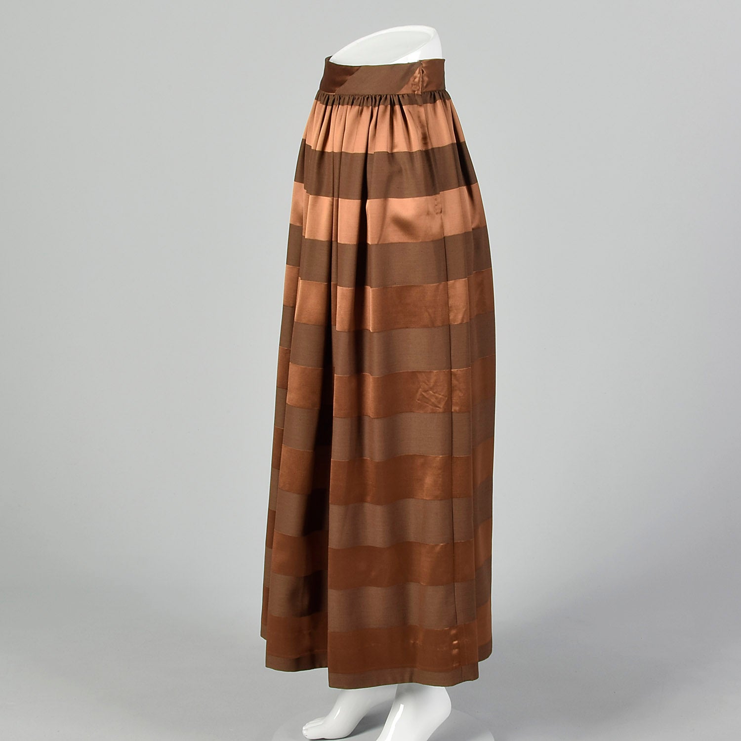 XS Brown Striped Maxi Skirt