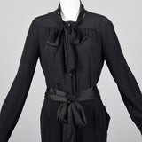 1990s Bottega Veneta Black Dress with Fabric Ties
