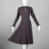 Large 1970s Pauline Trigere Long Sleeve Panel Dress