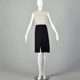 Large 1960s Black and White Polka Dot Dress Set