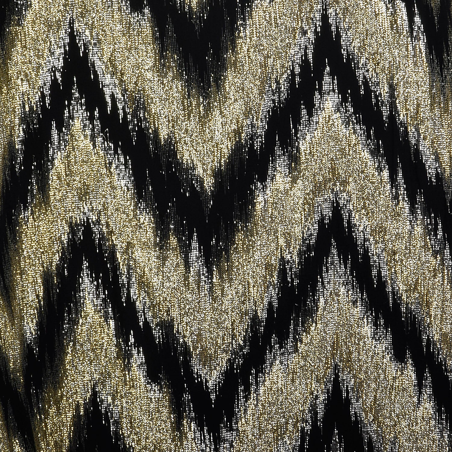 Small 1970s Metallic Kaftan Wide Sleeve Flowy Gold and Black Maxi Dress