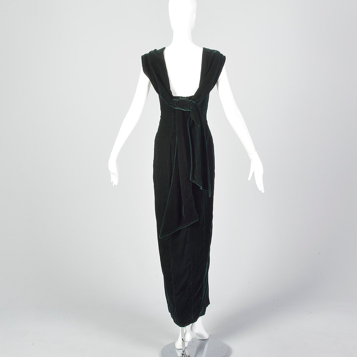 1970s Two Piece Green Velvet Dress Set