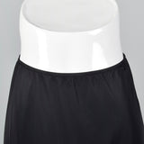 1950s Black Half Slip with Pale Blue Taffeta and Sheer Black Lace Hem
