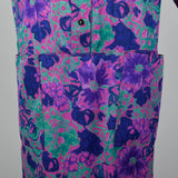 1980s Emanuel Ungaro Purple Floral Print Dress