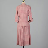 1950s Lightweight Pink Summer Skirt Suit