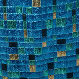 XL 1970s Metallic Blue Maxi Skirt
