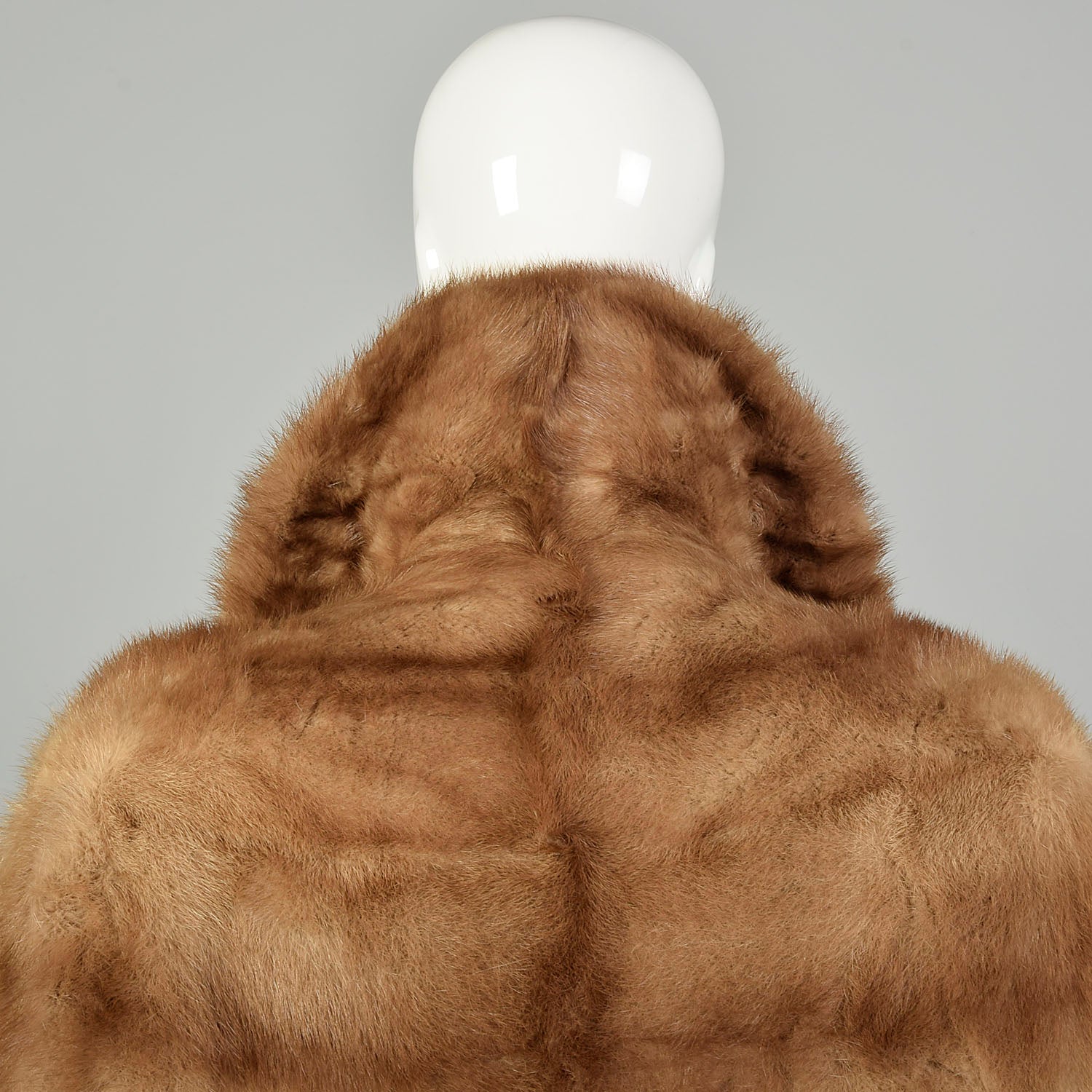 OSFM 1950s Caramel Mink Wrap Winter Stole Shawl Collar Cape Real Fur