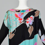 1980s Leonard Paris Silk Jersey Printed Dress