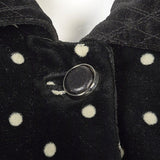 1980s Gianni Versace Skirt Oversized Blazer & Wrap Skirt in Black Velvet with White Polkadots