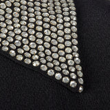 1940s Black Rayon Dress with Rhinestone Collar
