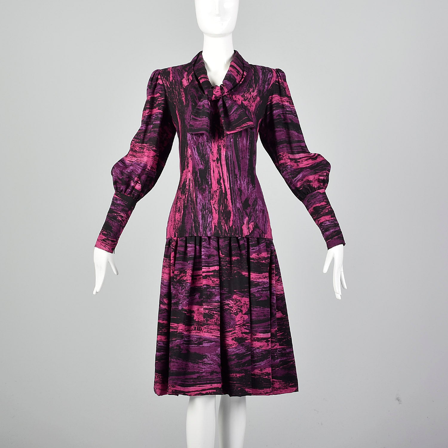 1980s Pauline Trigere Drop Waist Dress Style & Salvage 1980s Pauline Trigere Drop Waist Dress Style & Salvage